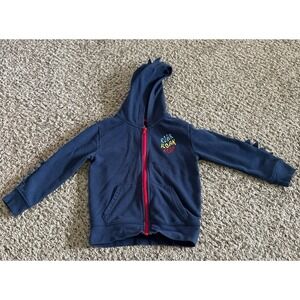365 Kids Boys Navy Blue "Roar Roar Roar" Full Zipper Hoodie Size 5‎